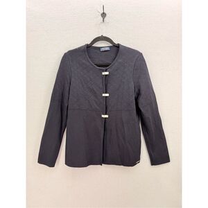 Saint James Womens Navy Blue Pure New Wool Bauble Cardigan Sweater Size Medium